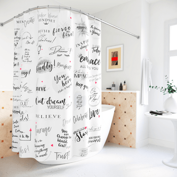 Girl Power 24/7 Be Unstoppable! Shower Curtain for Bathtubs