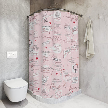 Girl boss Pink Motivational shower curtain