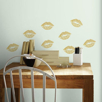 lip peel and stick wall decals with glitter