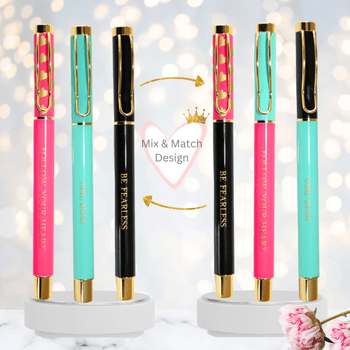 Girl Boss Inspirational Metal Pen Set. Mix and Match Design.