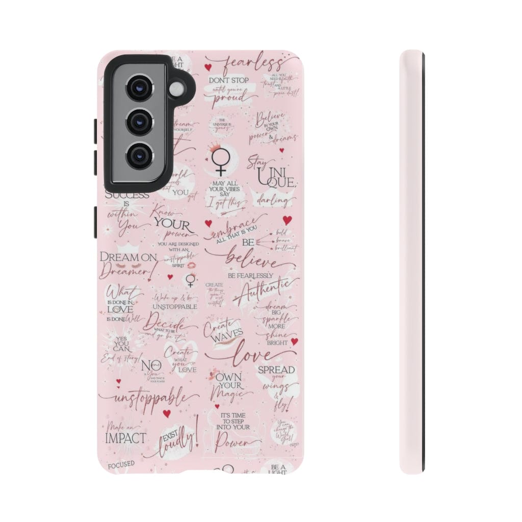 GIRL BOSS - IMPACT-RESISTANT PHONE CASES - WITH MOTIVATIONAL QUOTES & AFFIRMATIONS - PINK ROSE