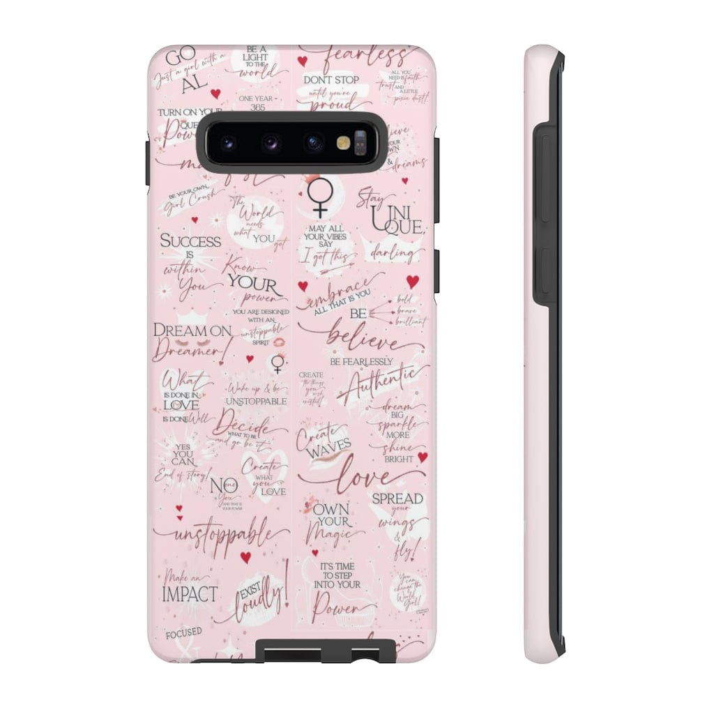 GIRL BOSS - IMPACT-RESISTANT PHONE CASES - WITH MOTIVATIONAL QUOTES & AFFIRMATIONS - PINK ROSE