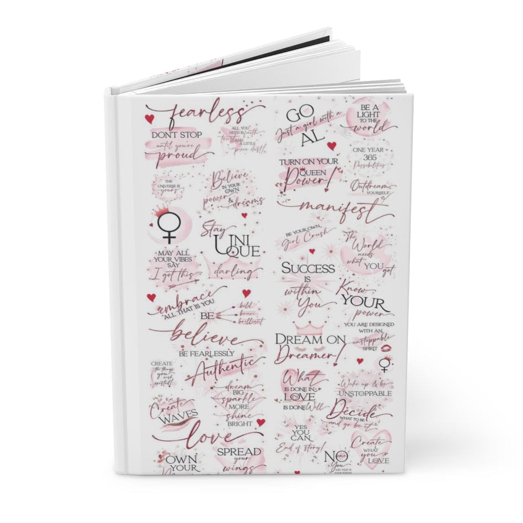 Girl Boss MAKE AN IMPACT Inspirational Hardcover Journal - White & Pink