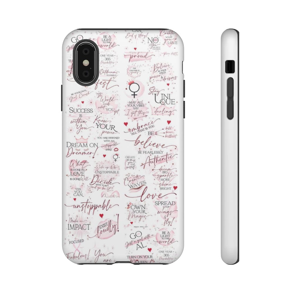 GIRL BOSS - IMPACT RESISTANT PHONE CASES - WITH MOTIVATIONAL QUOTES & AFFIRMATIONS - WHITE