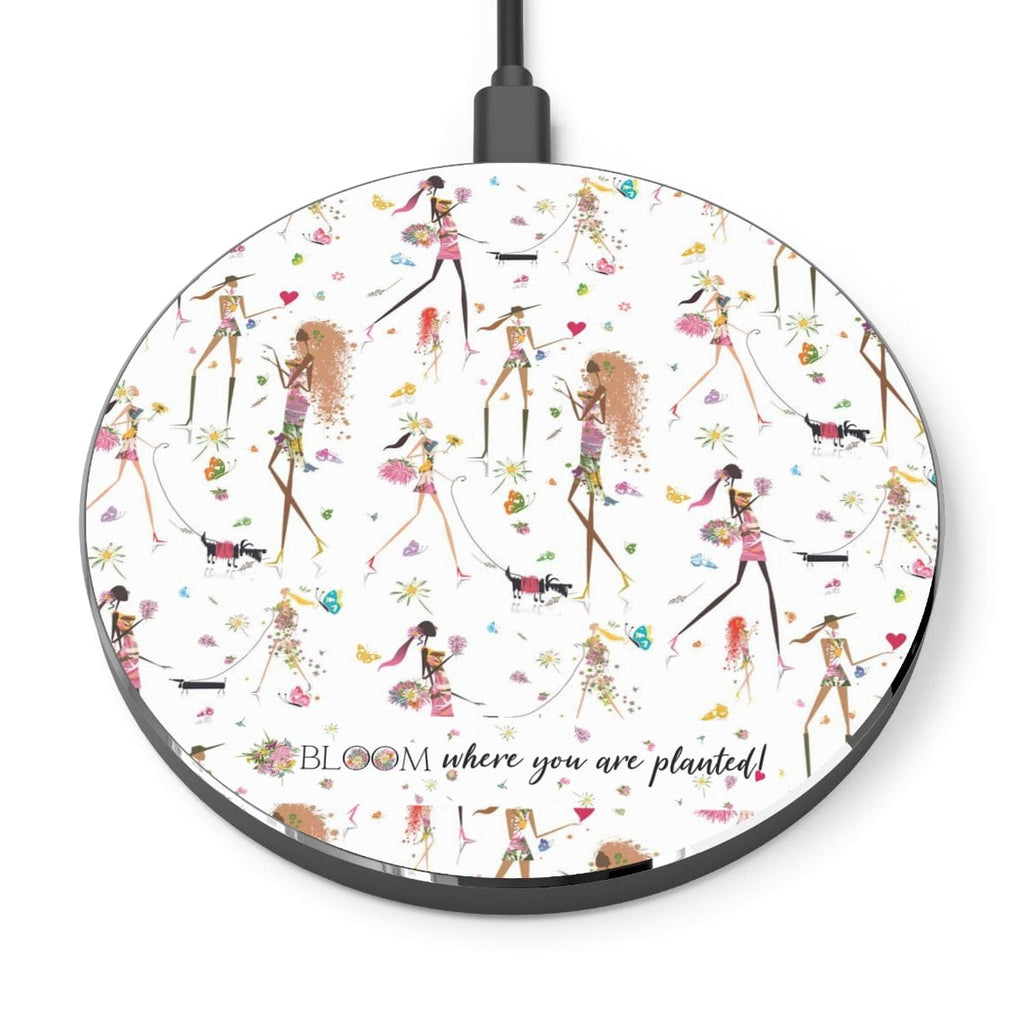 Inspirational Mobile Phone Wireless Charger - Fun Chic - Bloom Where You Are Planted!