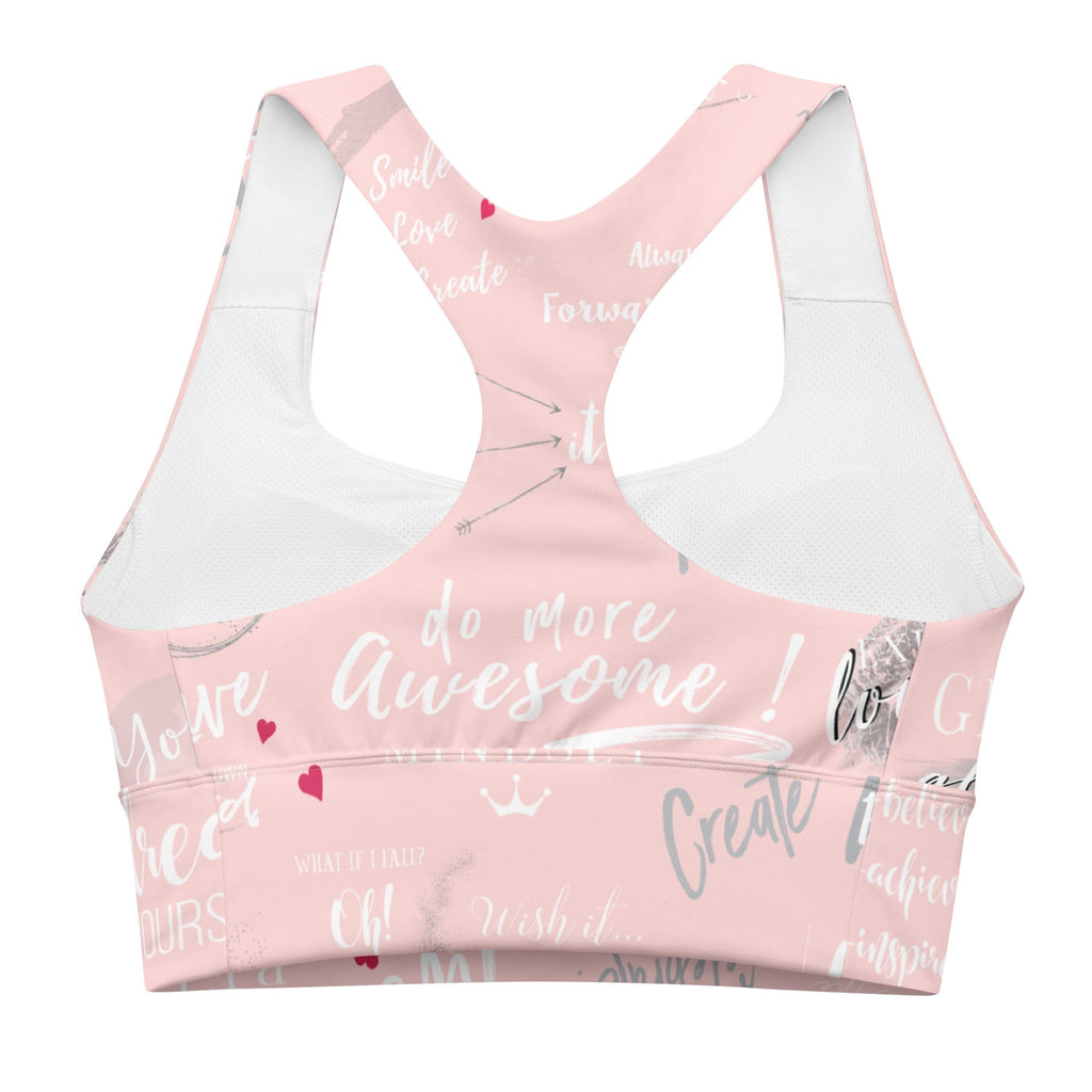 Girl Power 24/7™ Motivational Sports Bra - Be unstoppable in Passionate Pink