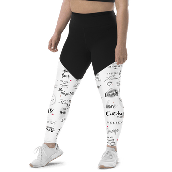 Girl Power 24/7™  Motivational Sports Leggings - Unstoppable in White!