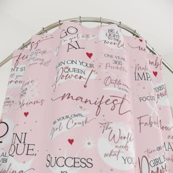 Girl Boss Pink Inspirational shower curtain