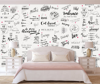 Girl Power 24/7 Motivational Wallpaper - Be Unstoppable Bedroom Décor with Empowering Quotes  Affirmations for Women
