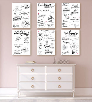 Girl Power 24/7 - Motivational Wallpaper - Be Unstoppable Home DIY Inspirational Décor with Quotes and Affirmations for Women