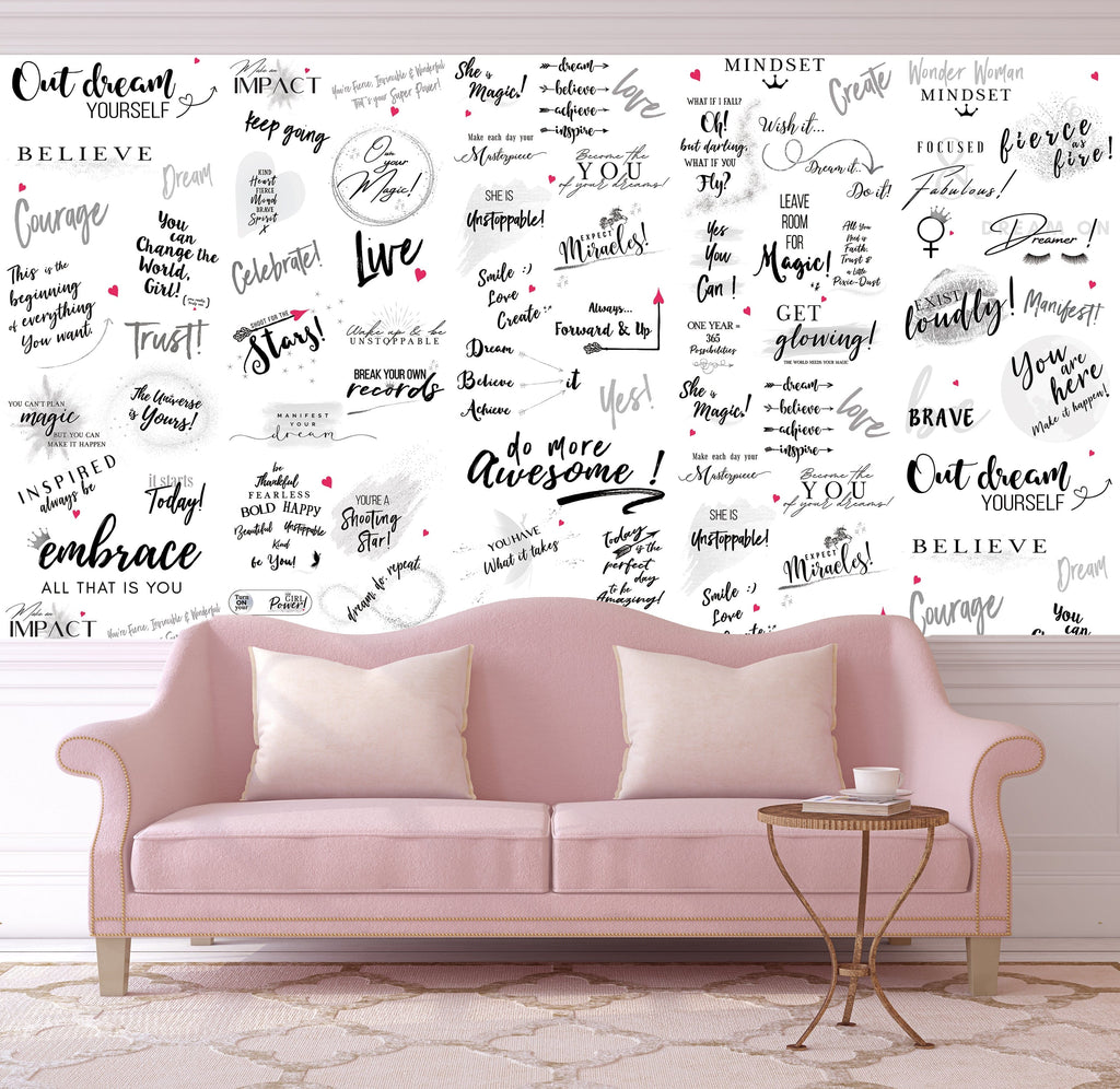 Girl Power 24/7 Motivational Wallpaper - Be Unstoppable Home  Décor with Quotes and Affirmations for Women