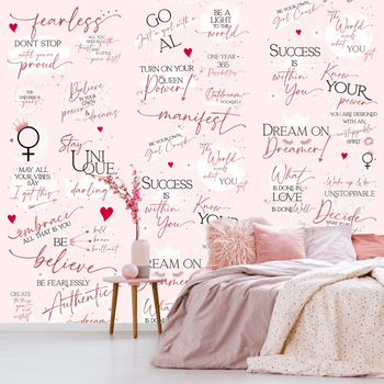 Girl Boss Motivational Peel & Stick Wallpaper for your bedroom