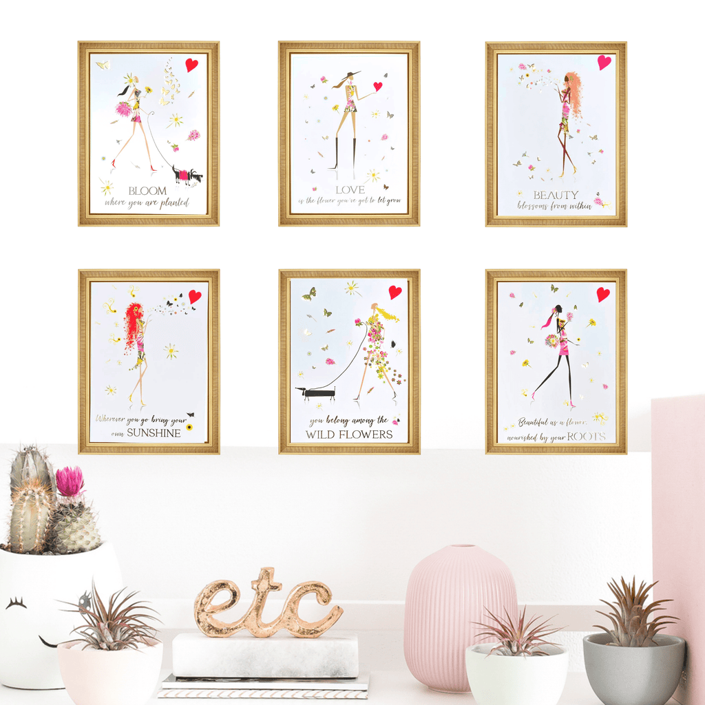 ♥Inspirational Blooming Girls Luxe Print  set  of 6 for inspirational o