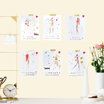 ♥Inspirational Blooming Girls Luxe Print  set  of 6 for inspirational office decor