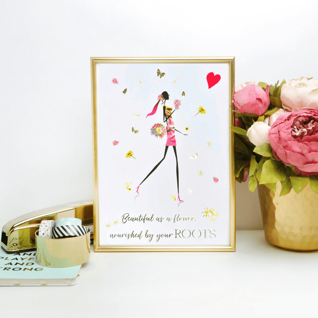 ♥Inspirational Blooming Girls inspirational Luxe Print Beauty blossoms from within