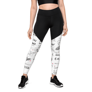 Girl Power 24/7™  Motivational Sports Leggings - Unstoppable in White!