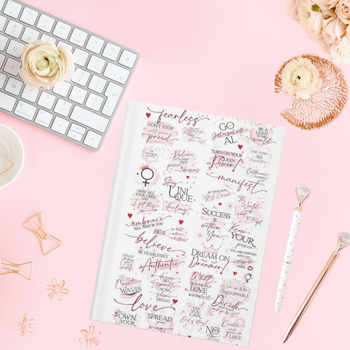 white and pink hardcover journal from Girl Power 24/7