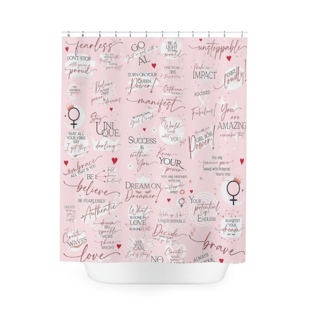 Pink Quotes And Affirmations Shower Curtain