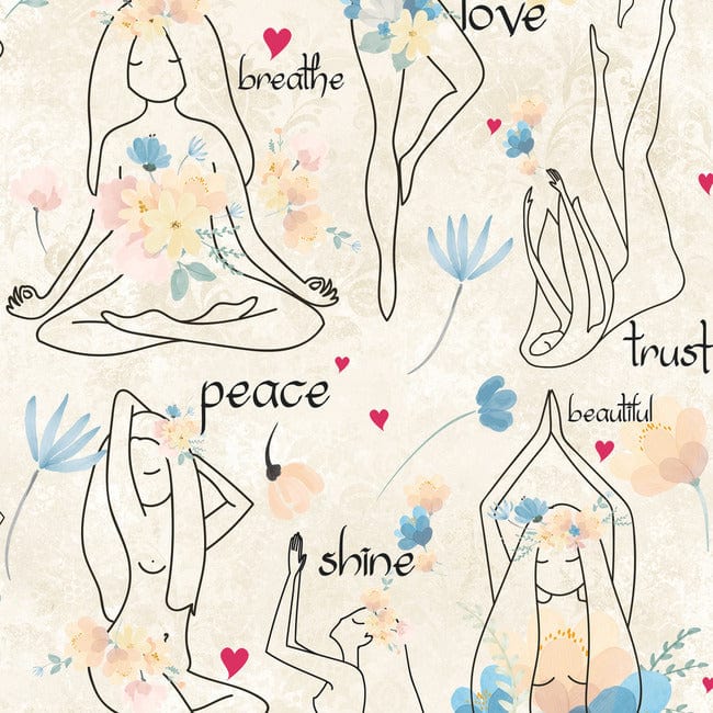 Yoga Goddesses Inspirational Peel & Stick Wallpaper