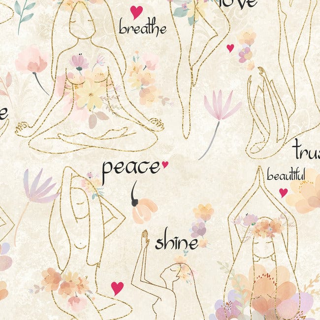 Yoga Goddesses Inspirational Peel & Stick Wallpaper