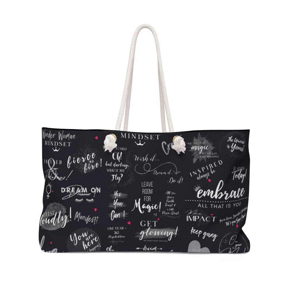 Girl Power 24/7™ Inspirational Weekender Bag - Be Unstoppable! - Black