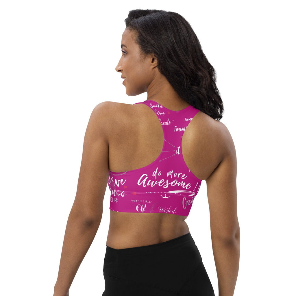 Girl Power 24/7™ Motivational Sports Bra - Unstoppable in Pink!