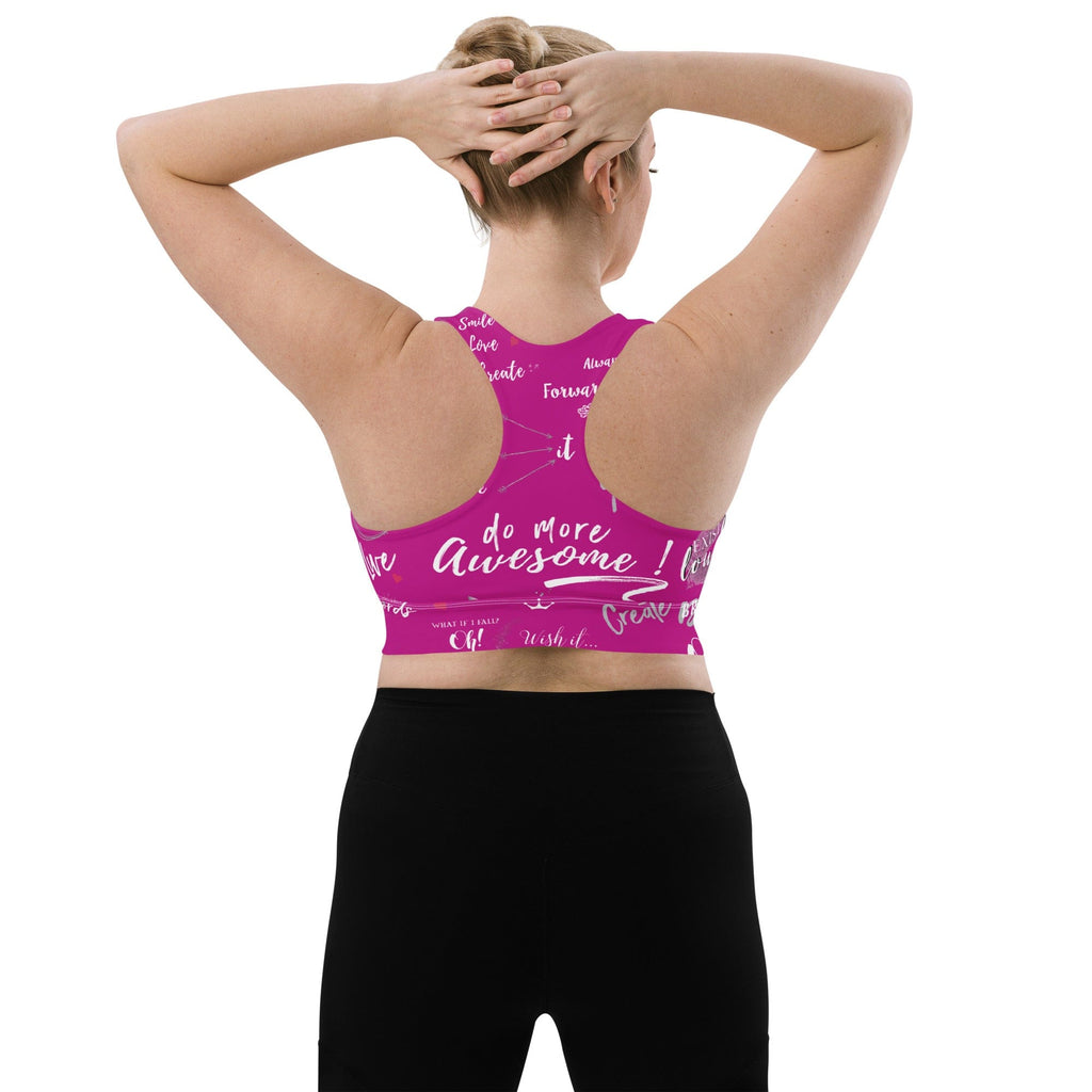 Girl Power 24/7™ Motivational Sports Bra - Unstoppable in Pink!