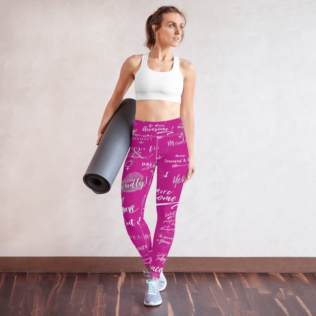 pink yoga leggings women sports apparel