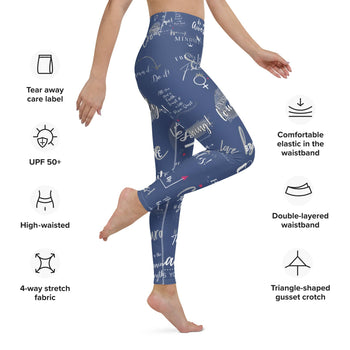 Girl Power 24/7™  Be Unstoppable High Waisted Inspirational Yoga Leggings - Blue