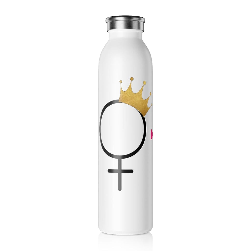 Girl Power 24/7™ Slim Water Bottle - QUEEN "Pause. Breath. Adjust your Crown. Proceed."