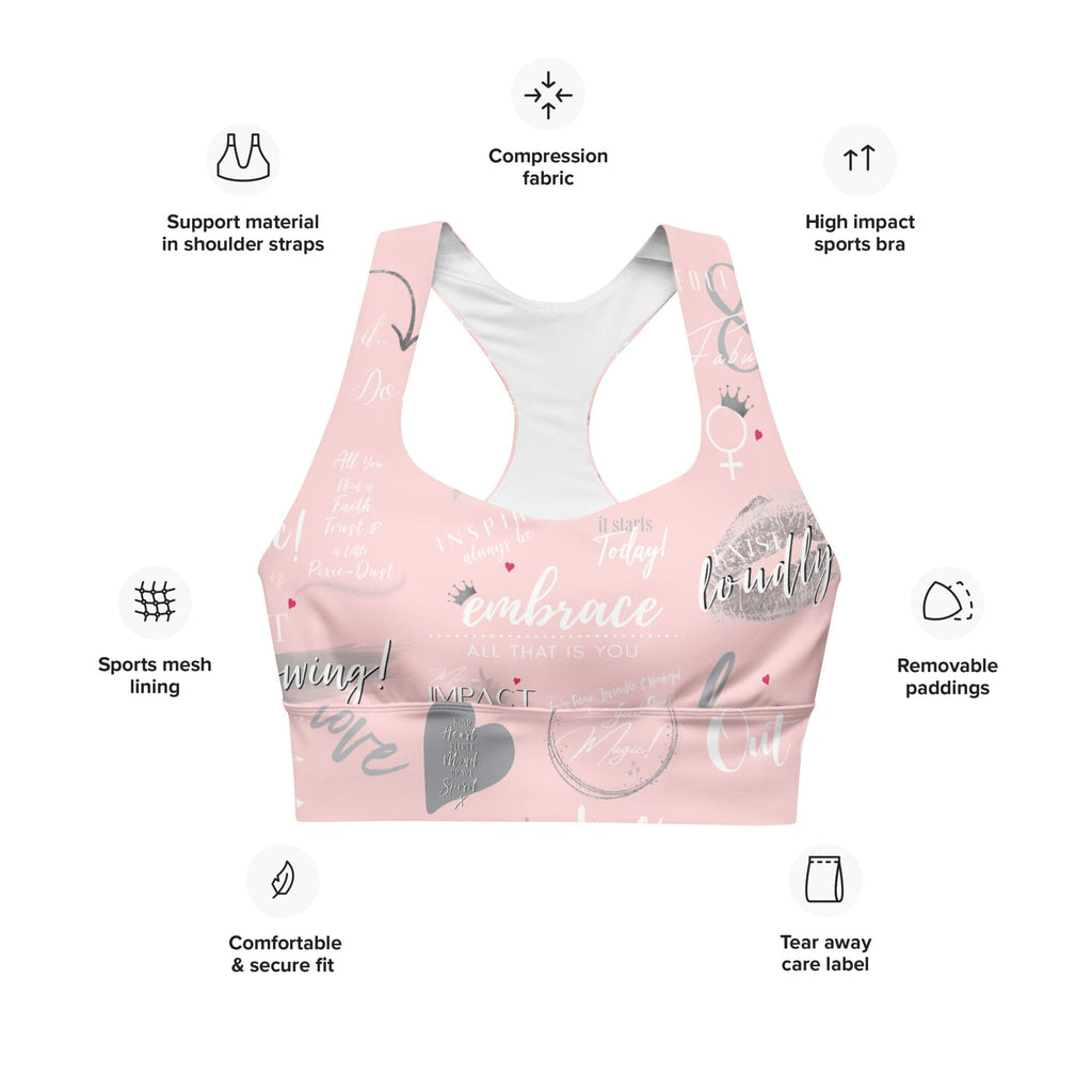 Girl Power 24/7™ Motivational Sports Bra - Be unstoppable in Passionate Pink
