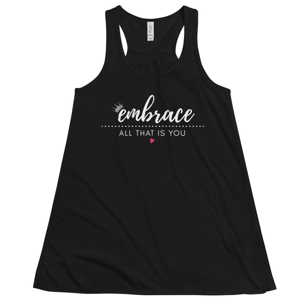 Girl Power 24/7™ Flowy Racerback Tank - Embrace All That is You! in Black & Gray